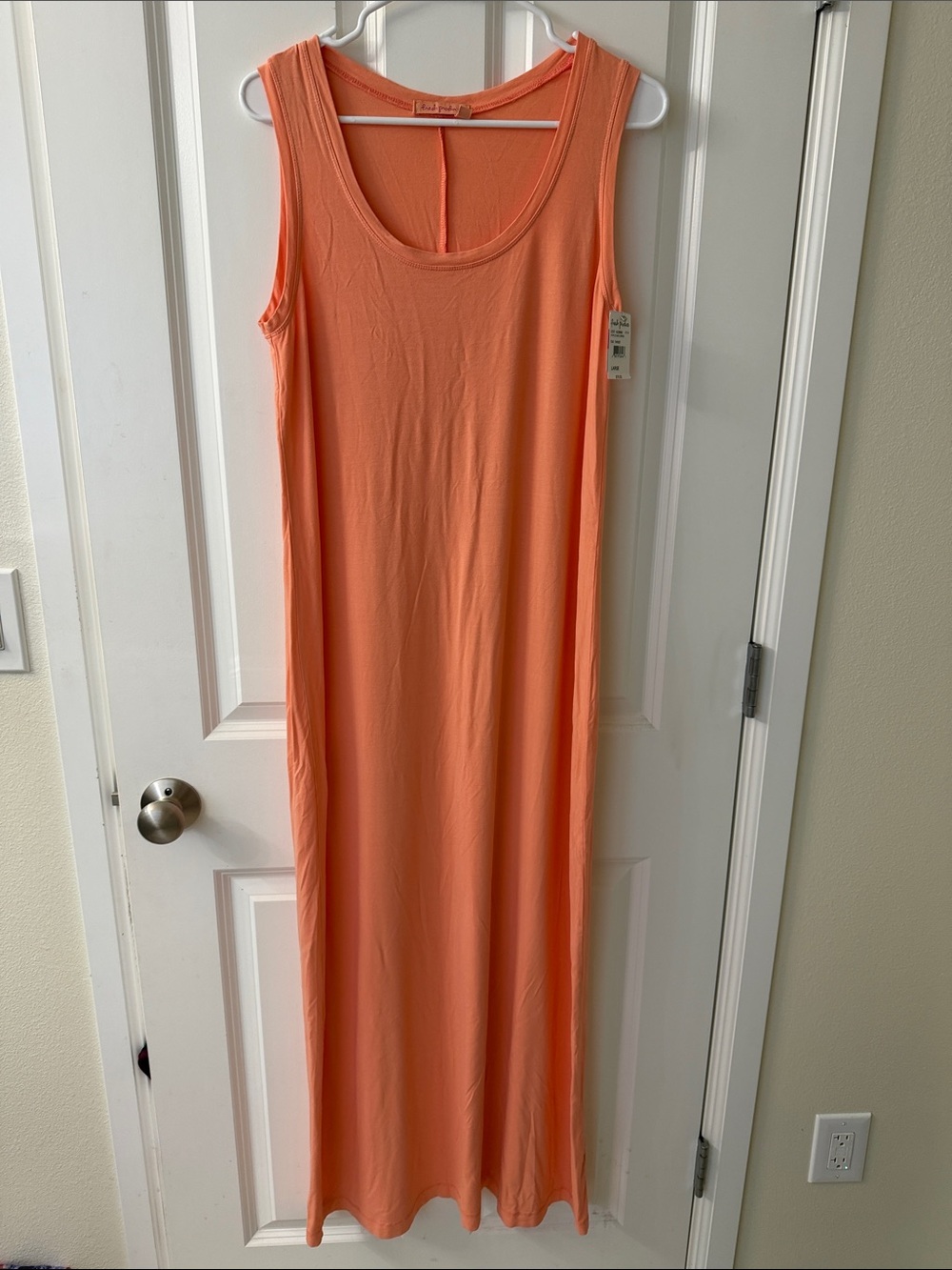 fresh produce Coral Sleeveless Maxi Dress